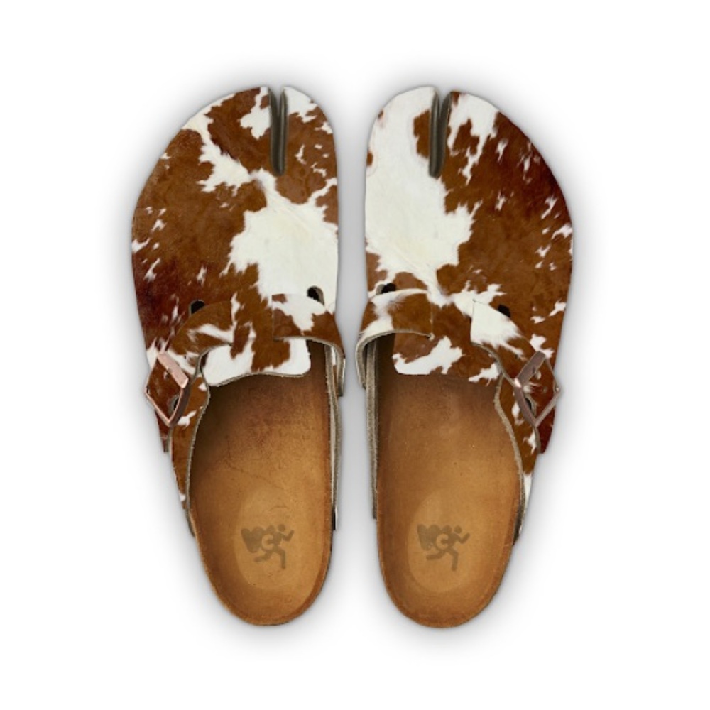 Cow Print Leather Clogs by Worst Case